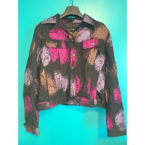 Javier Simorra Size 12 Barcelona Woman's‎ Crop Jacket Colorful Embroidered